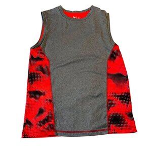 Mambo Australia Boys Sleeveless Athletic Tank Top L 14 16 Orange Gray